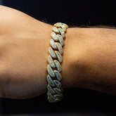 13.00 CT. Diamond Cuban Bracelet in Gold - 14.00mm - White Carat - USA & Canada